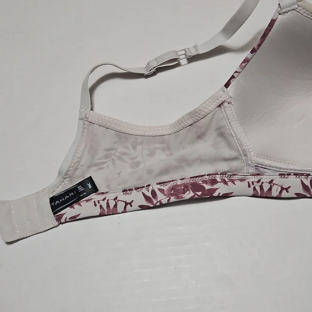 Tahari Mauve Floral Wireless Seamless Bra Size 36C - Picture 4 of 9